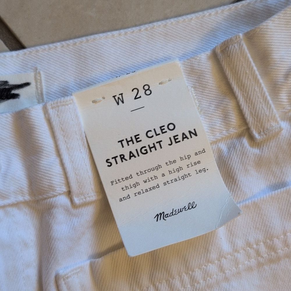 NWT Madewell Cleo Straight Jeans White High Rise Size - Picture 5 of 11